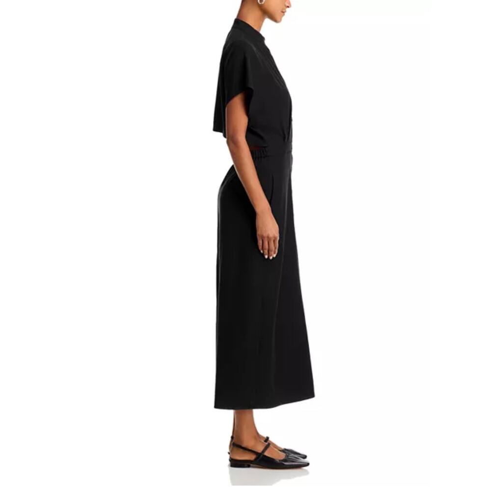 Vanessa Bruno Black Button-Front Midi Dress - Picture 5 of 9